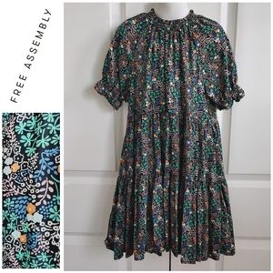 Floral Smocked Neck Dress